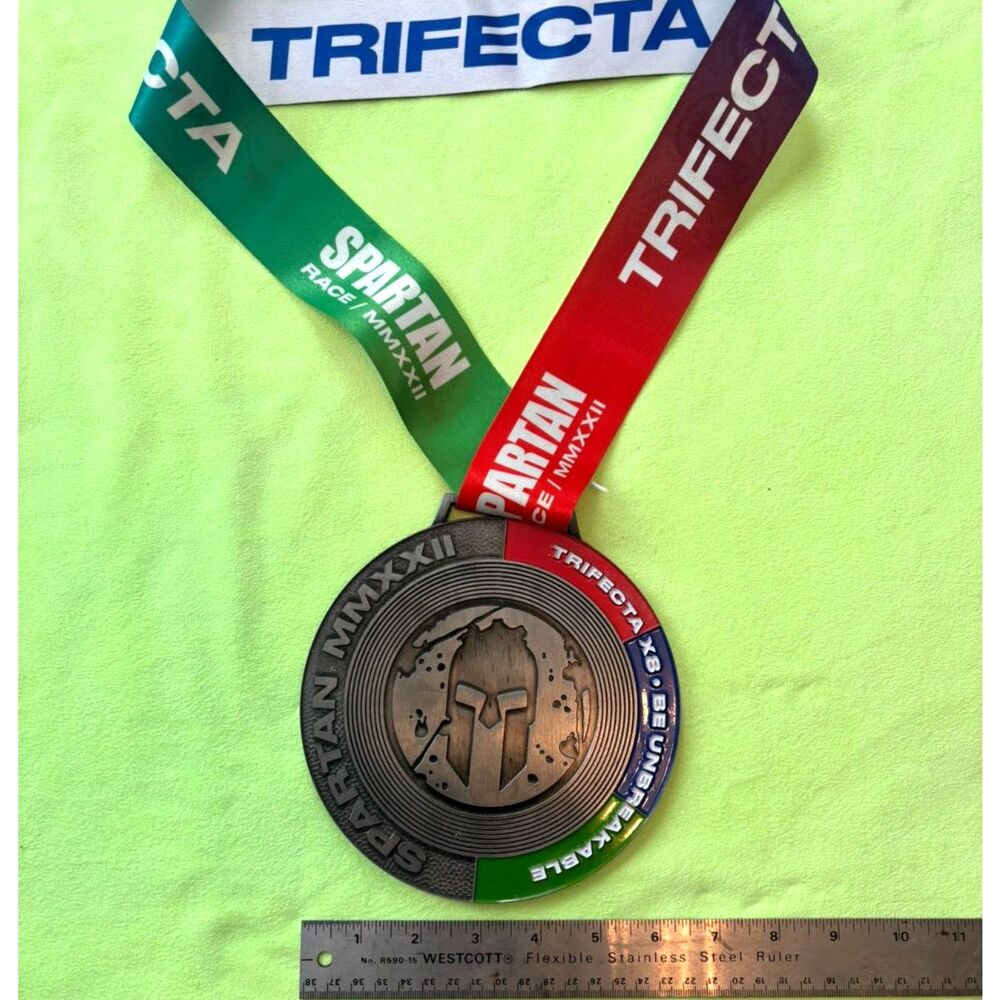 2022 Spartan Trifecta X8 Multi-Trifecta Medal with Original Ribbon MMXXII